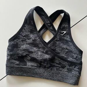 Gymshark Charcoal Camouflage Sports Bra
